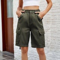 Wishfashion cross-border women's clothing  independent station new arrivalstylish washed workwear half length pants casualshorts trendy