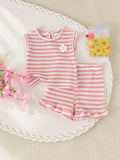 Baby clothing kids set children outfit pink short-sleeved t-shirt shortstwo-piece set