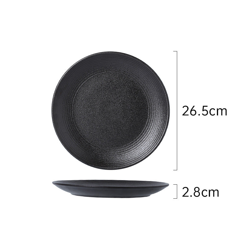 Vintage creative ceramic dinnerware western plate home frosted line ceramic dish hotel restaurant business plate