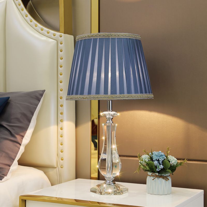 Modern fashion crystal table lamp bedroom bedside lighting living room light luxury warm romantic wedding american style dimmable remote control