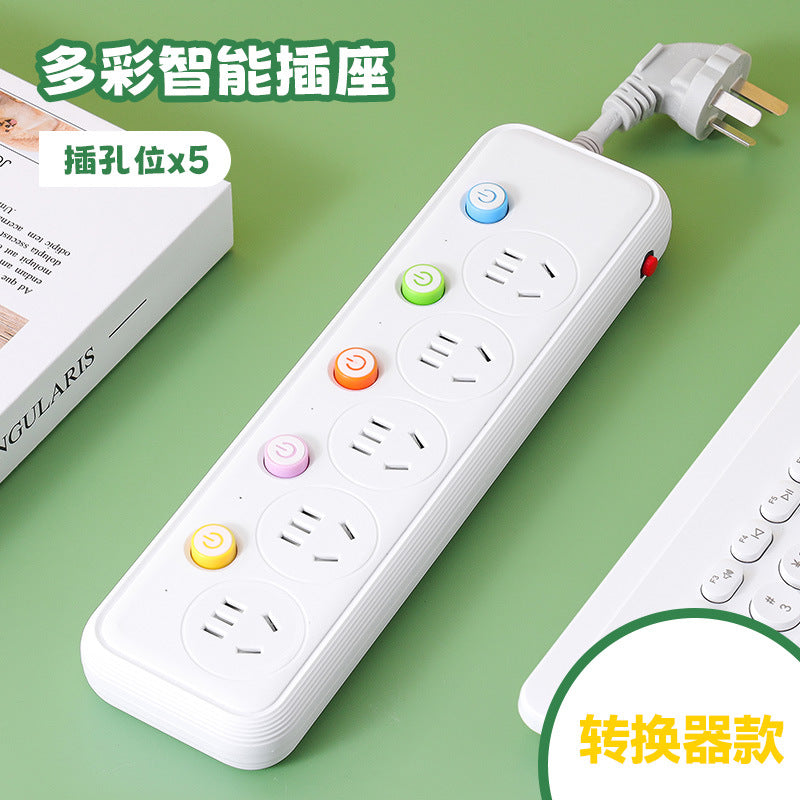 Multi-outlet power strip with individual switches, long cord, usb ports, for home and office use - wired power strip
