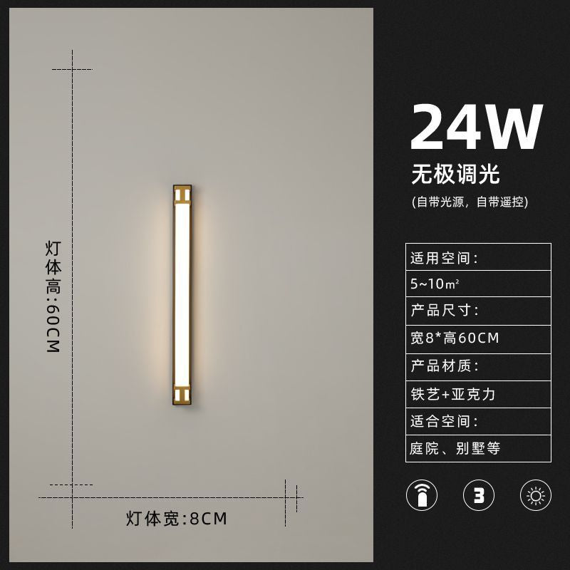 Outdoor linear wall light waterproof led minimalist villa gate pillar courtyard lamp modern minimalist luxury ultra-bright entrance light
