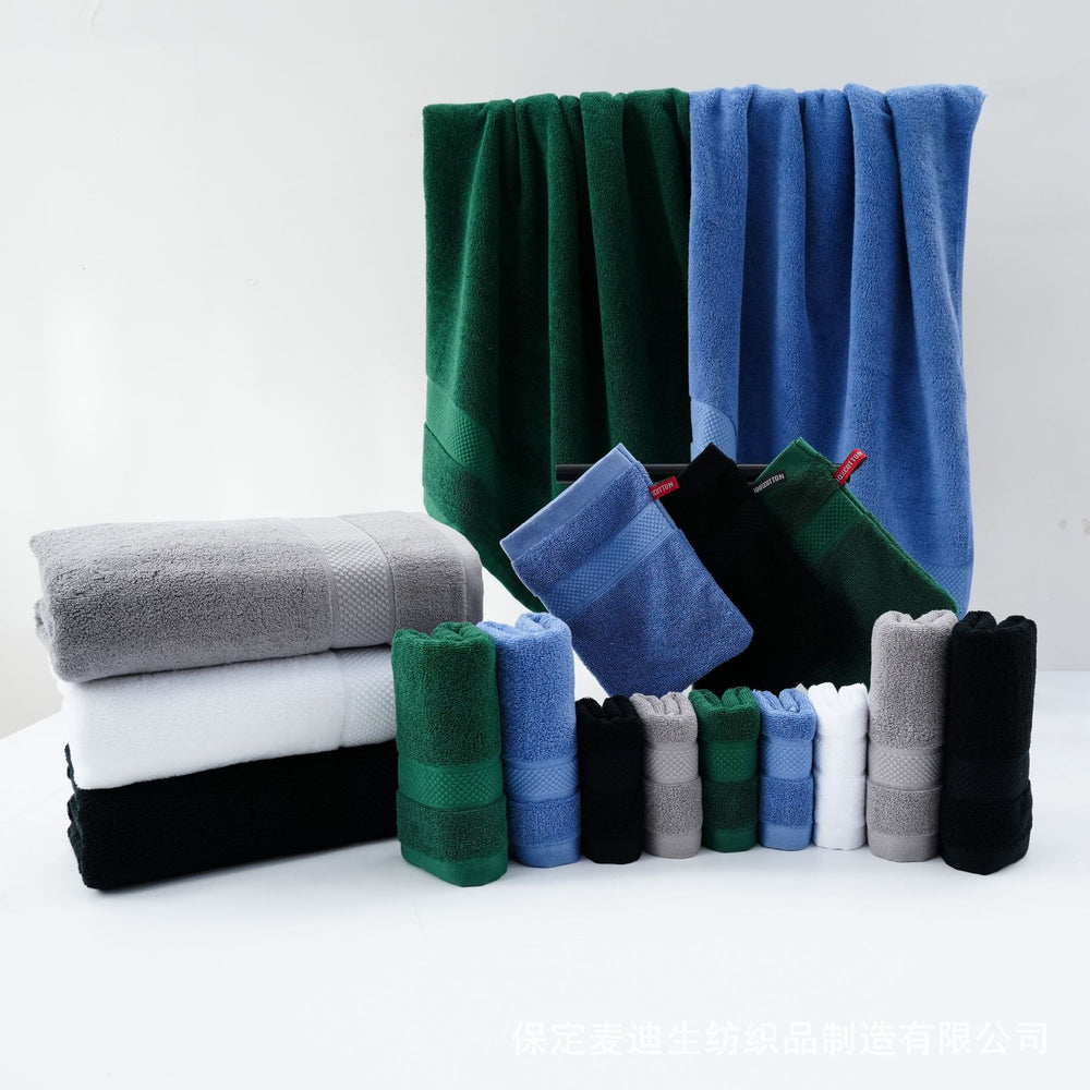 Pure cotton black towel bath towel square towel combination soft water-absorbent thickened hair sticker code amazon hot-selling bath towel