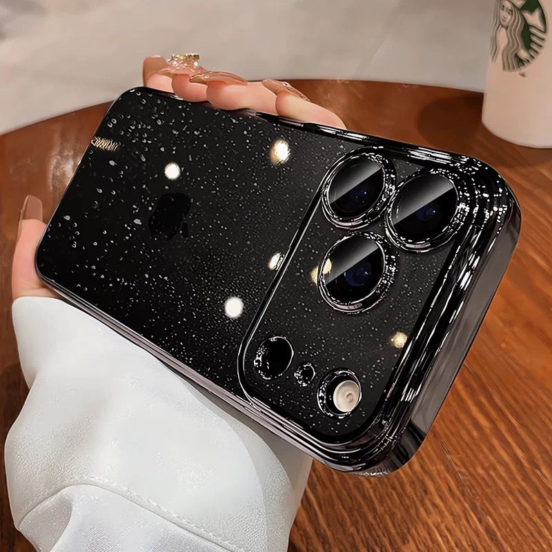 Electroplated pc starry sky glitter suitable for iphone17promax mobile phone case apple 16/15 lens film protective cover