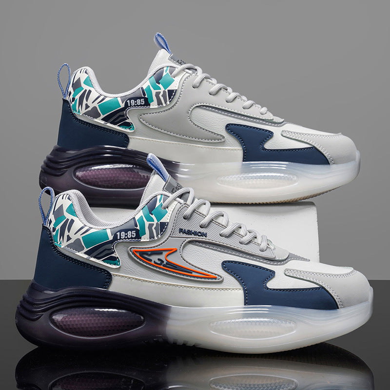 Men's shoes 2026 new spring leather waterproof casual sports shoes men's running shoes versatile student trendy shoes