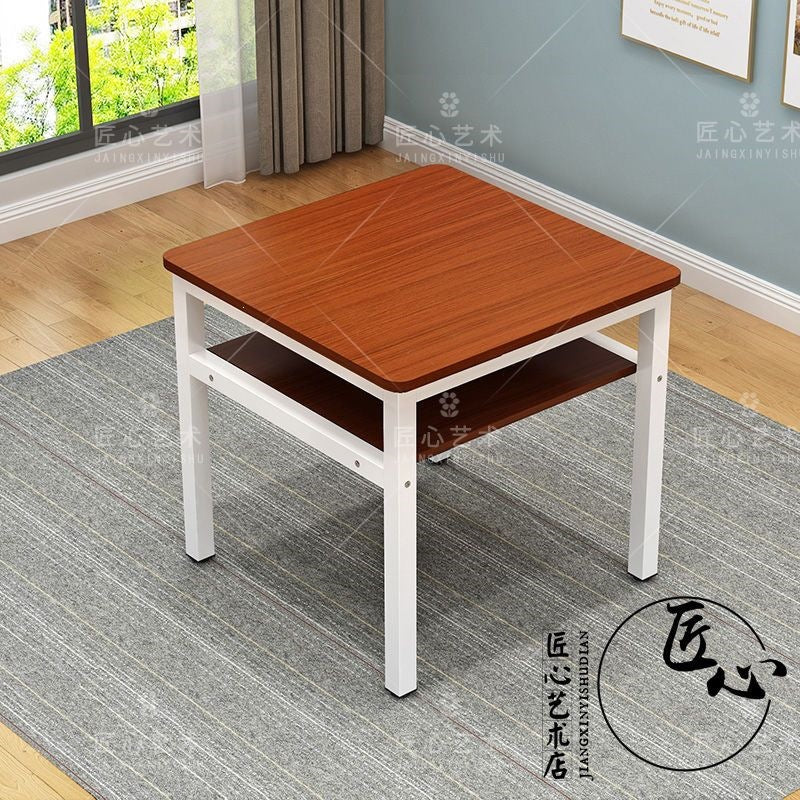 Simple double-layer dining table and chair combination square table for homeeconomic small apartment dining table and chair fashion storage small table