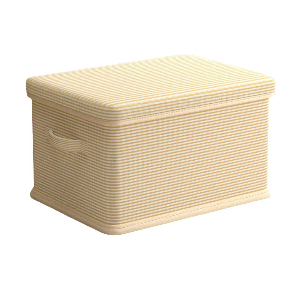 Striped Lid Storage Box Household Clothing Quilt Toy Storage Basket Large Capacity Multifunctional Snack Storage Box