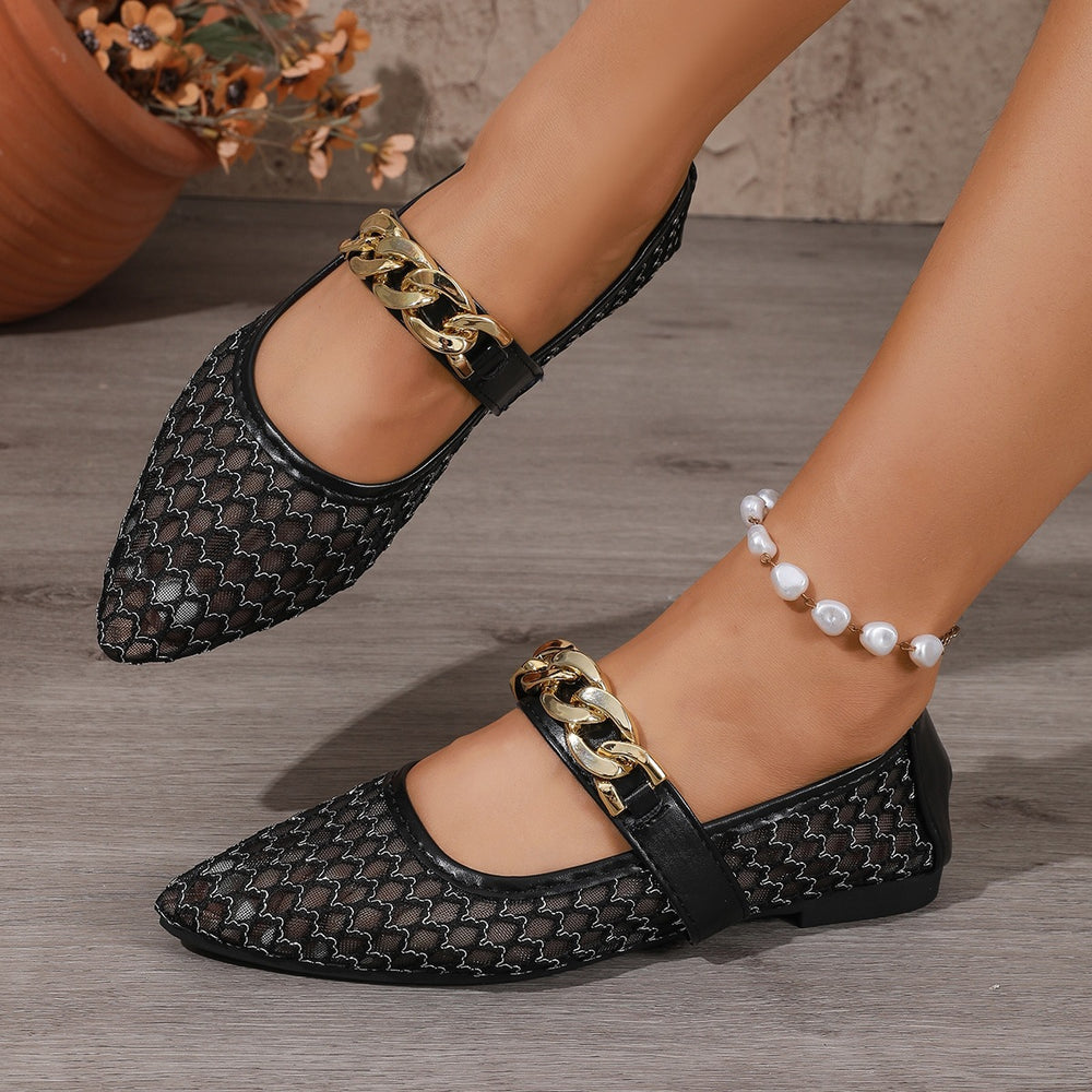 summer new arrival: plus-size women's casual comfortable hollow-out pocket pointed-toe breathable flat sandals for export