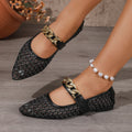 summer new arrival: plus-size women's casual comfortable hollow-out pocket pointed-toe breathable flat sandals for export