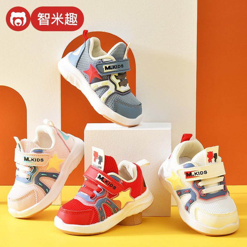 Baby boys' spring/autumn first walker shoes, 0-1-3 years old toddler functional shoes, infant soft-soled shoes, baby girl shoes