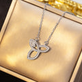 【titanium steel】premium lightweight luxury full diamond necklace - women's fashionable, versatile, geometric stainless steel sweater chain jewelry