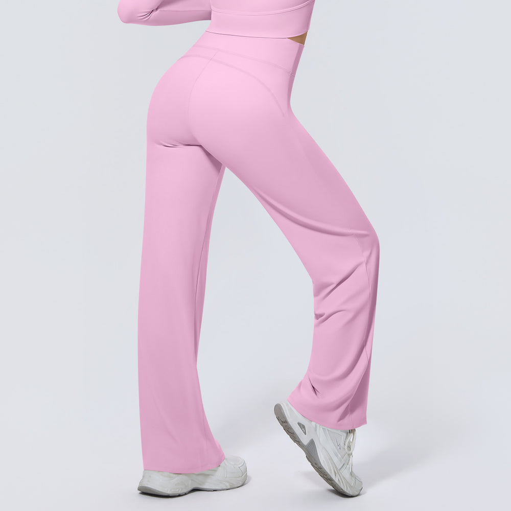 New arrival nude quick-drying yoga pants high waist hip lifting outdoor running sports loose pants draped straight-leg fitness pants