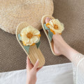 New arrival fairy style slippers for women summeroutwearfashionnon-slipelegance flower beach shoes sunflower vacation flip-flops