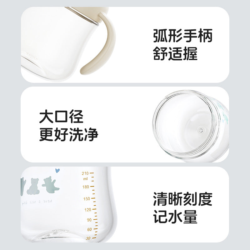 Babysaurus sippy cup - tritan straw cup for infants and toddlers - baby feeding bottle for water, milk, and formula - anti-choking design