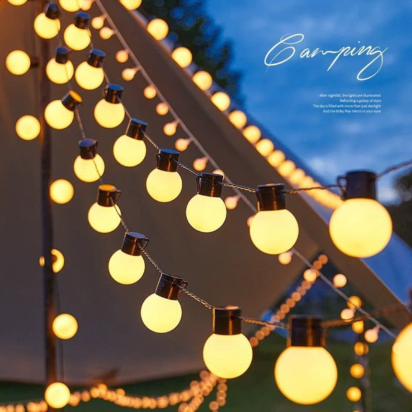 Outdoor waterproof outdoor camping LED large ball light string, solar G50 canopy tent decoration wholesale lights