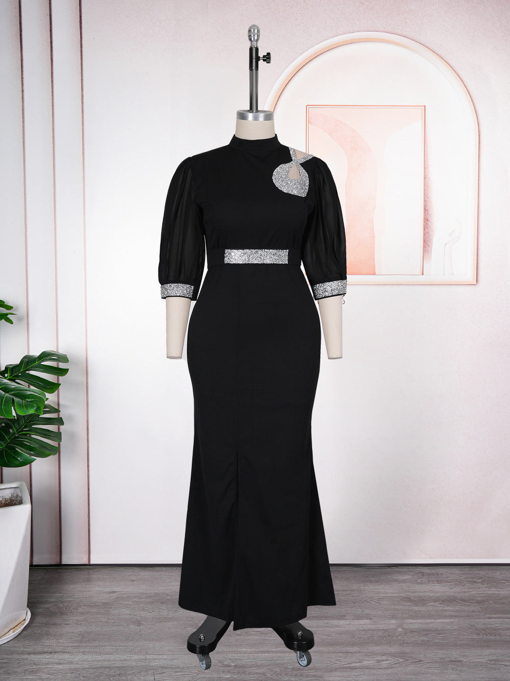 Fashion cross-border export fashion women's sexy slit long skirt african  plus sizehigh waistdress