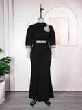 Fashion cross-border export fashion women's sexy slit long skirt african  plus sizehigh waistdress