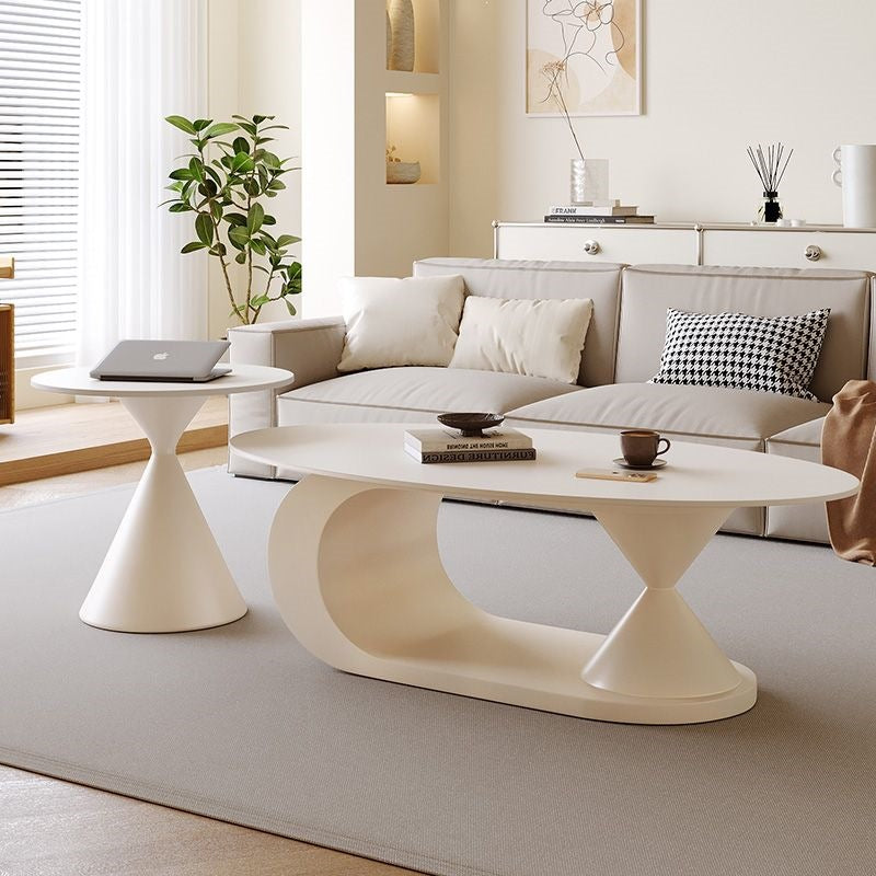 Italian normcore slate coffee table for home living room oval double coffee table small apartment designer coffee table combination