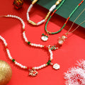 European and american cross-border christmas necklace for women - faux pearl creative christmas snowman bell pendant, high-end ins style necklace