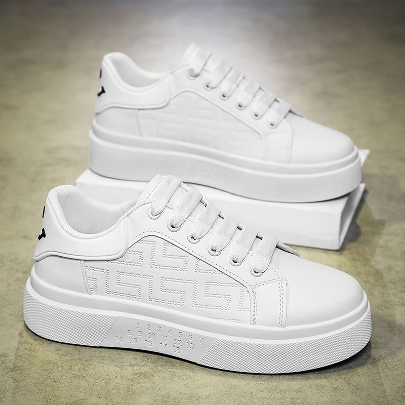 Men's fashion sneakers: 2025 spring new arrivals - trendy, versatile, chunky sole white shoes for students, athletic & casual wear
