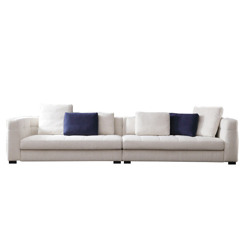 Italian normcore blazer sofa large and small apartment straight row three-seater cotton and linen fabric modern casual living room combination