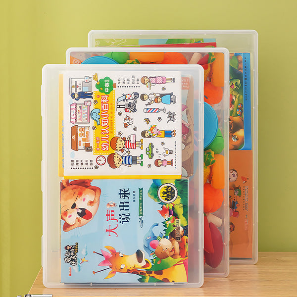 Plastic box with lid Rectangle Lego building block storage Organizing box Children's toys Transparent plastic storage box