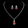 hot-selling stylishfashion water drop pendant necklace for women sweetelegantclassy sense diamond-encrusted bridal jewelry set