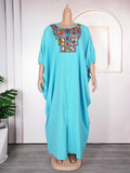 Southeast asia cross-border  sequin appliqué dress african  women's plus size loose robe