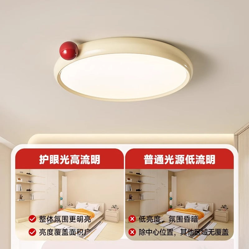 Cream wind bedroom light French red bean master bedroom light Zhongshan lighting modern simple restaurant children's room ceiling light