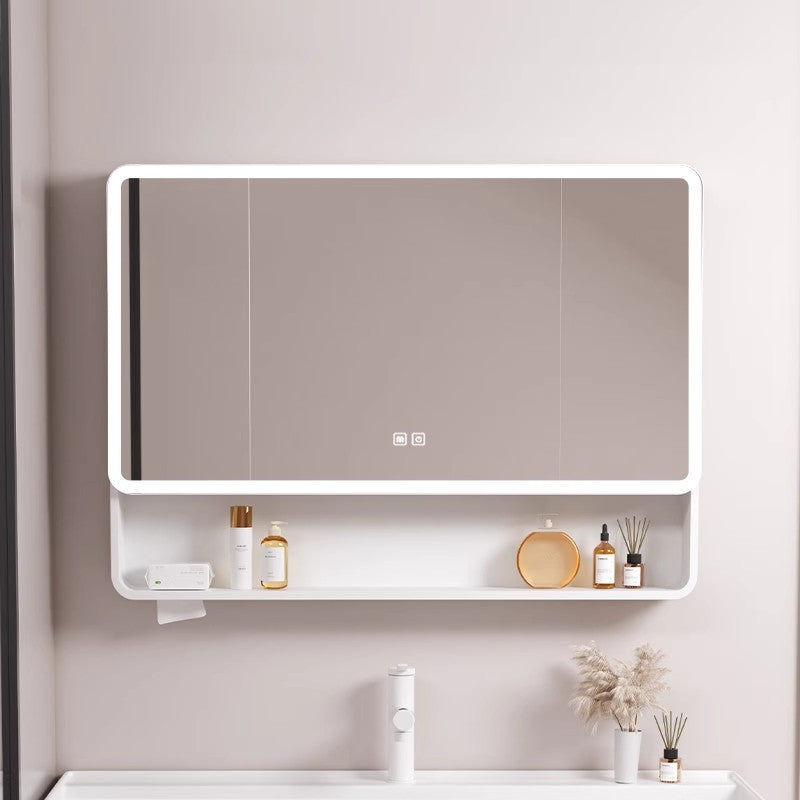 Honeycomb aluminum arc bathroom mirror cabinet lighting locker toilet wall-mounted mirror with vanity mirror smart mirror case