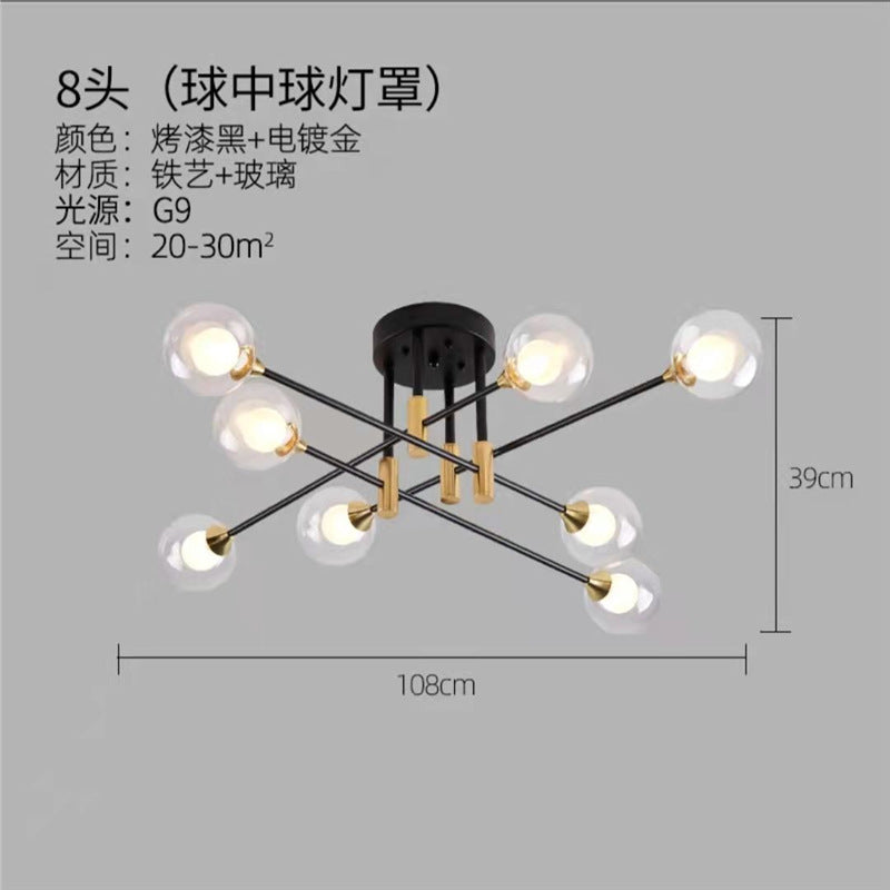 Light luxury LED ceiling light Post-modern simple living room light New home atmosphere ins Nordic bedroom room lighting