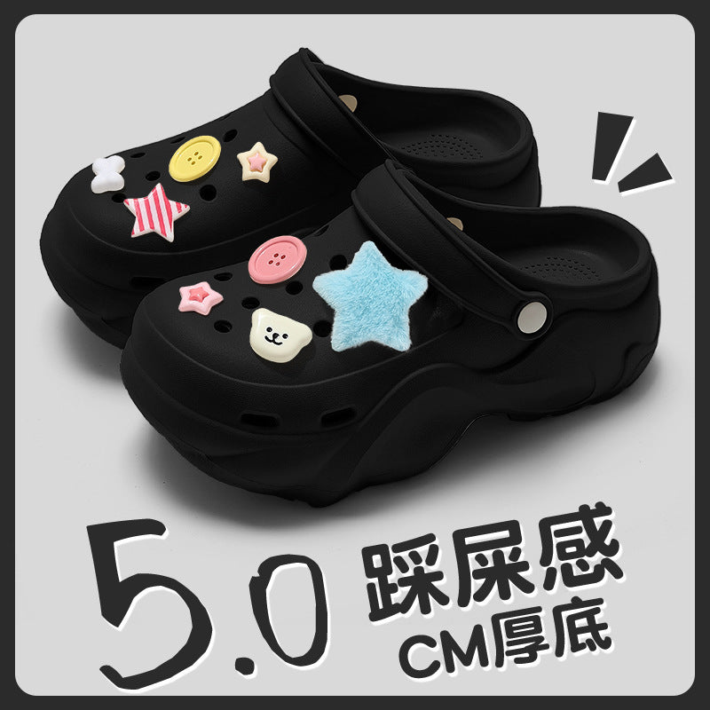 Women's clogs summer outdoor wear 2026 new eva beach seaside non-slip anti-odor thick sole height increasing sandals