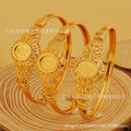 Trendy bohemian floral bangle bracelet, paired with a blooming high-end luxury bracelet as a bridal gift