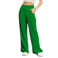 cross-border new women's lightweight wide-leg pants - high-waisted, casual, solid color, flowy trousers