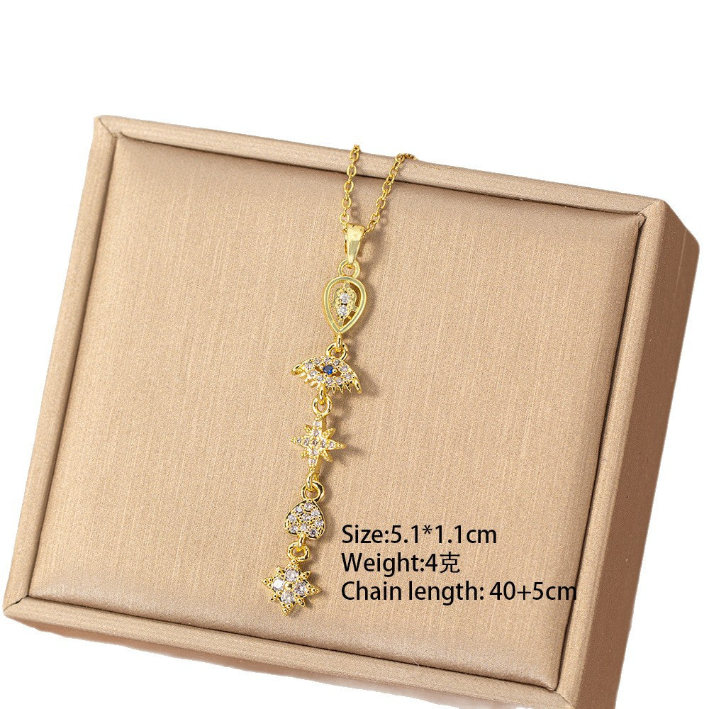 [titanium steel] fashion fashion hot selling tassel necklace women's light luxury high-end versatile clavicle chain jewelry