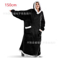 1.8m christmas pajamas women's robe flannel long vertical flap pocket pantshoodie blanket lazy blanket