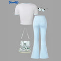 wholesale girls' flared pants set, fashionable spring, summer, and autumn sanrio short-sleeved long flared pants set for girls