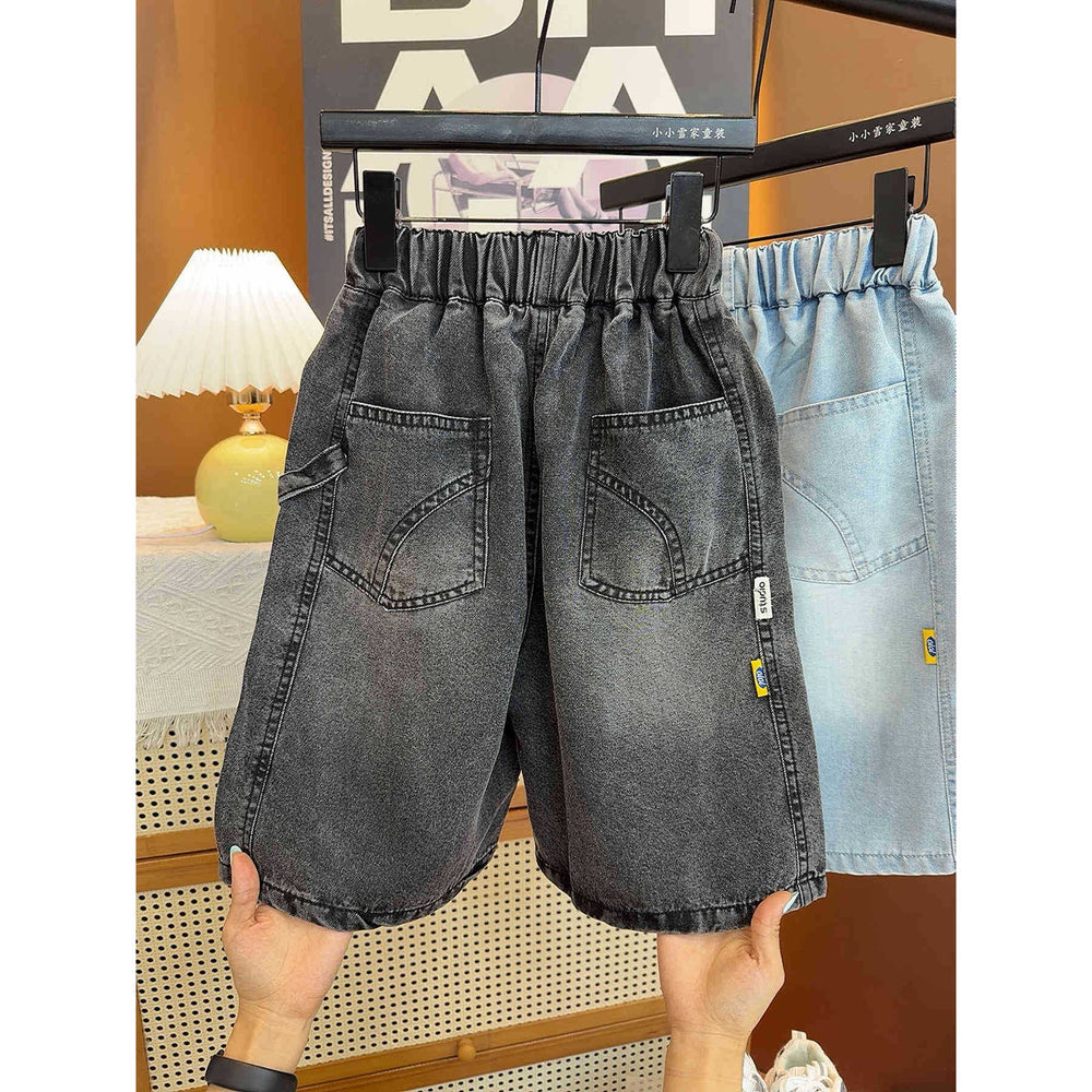 Cool summer tencel washed soft denim breathable soft waxy kids shorts