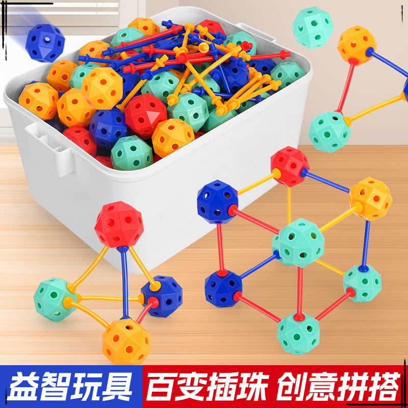 Variety of beads three-dimensional geometric mosaic building block baby toys boys and girls birthday 3-6 years old toys educational parent-child 6