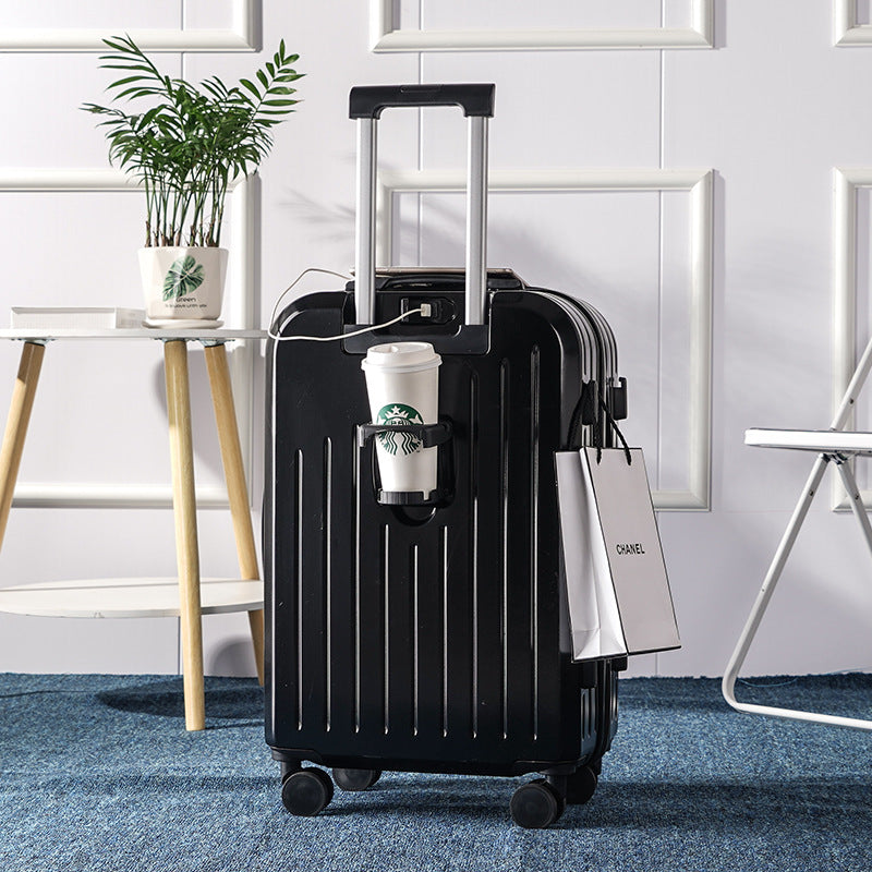 New multi-function USB interface suitcase, men's and women's high-value suitcase, universal wheel trolley case 26 password case