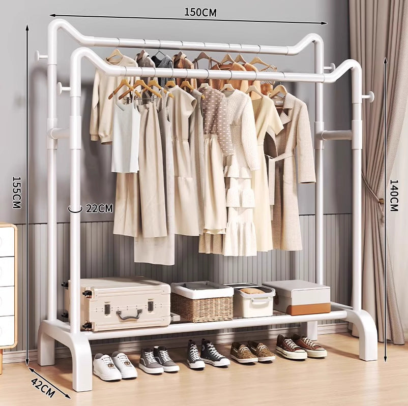 Clothes drying rack floor-standing for home bedroom hanging clothes foldable simple indoor dormitory movable storage rack for drying clothes and hats