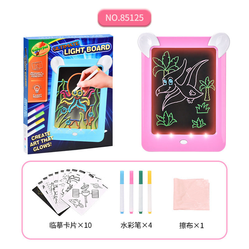 children's led light music writing board 3d lcd handwriting graffiti painting board small blackboard toys wholesale