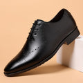 British style men's dress shoes - plus size black business formal soft sole leather shoes for summer casual wear and weddings