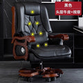 Black - top grain leather + massage + spring core cushion