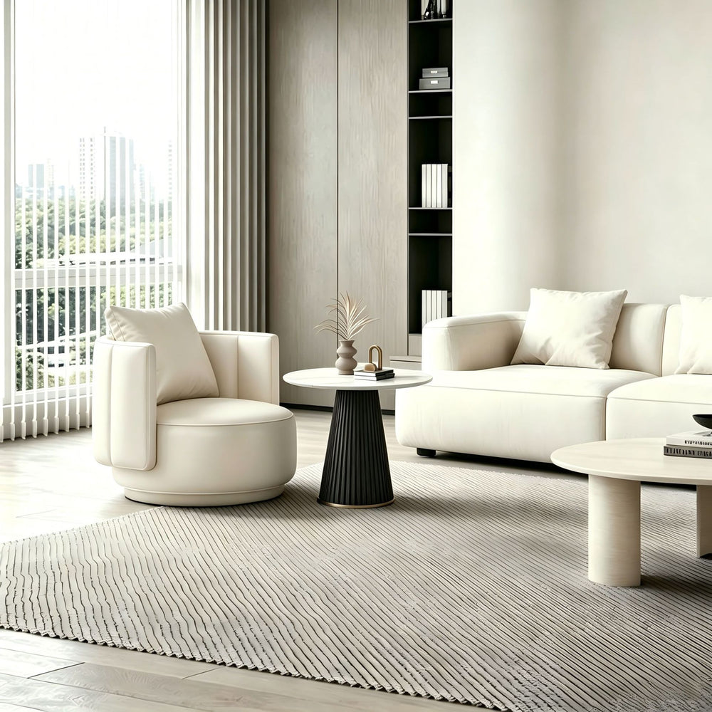Luxury single sofa chair bar hotel b&b guest room lazy sofa chair rotatable round table combination