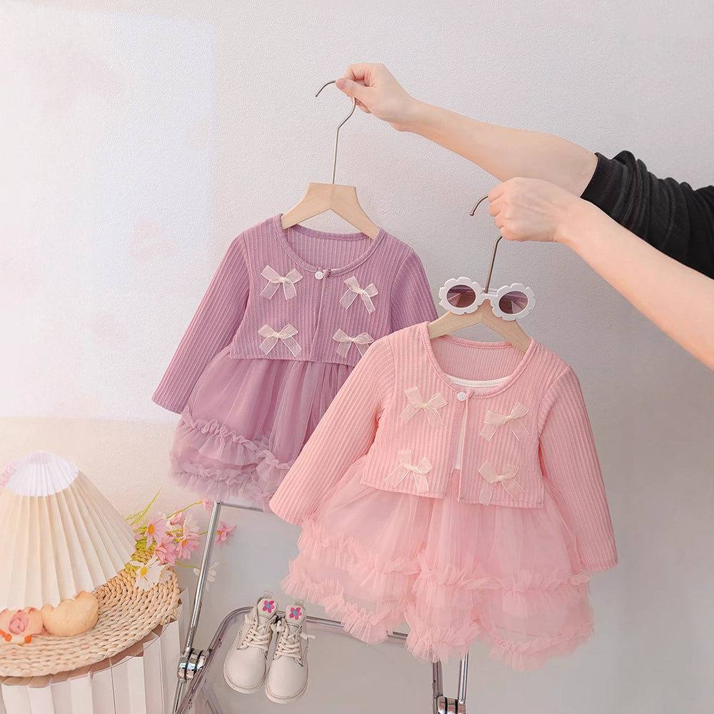 [dropshipping] girls' princess dress early release  new children's fake two-piece birthday one-year-old dress