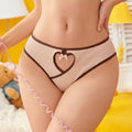 exclusive pure desire breathable plaid butt lifting cotton underwear women's low-waist ribbed cut out color matching women's underwear