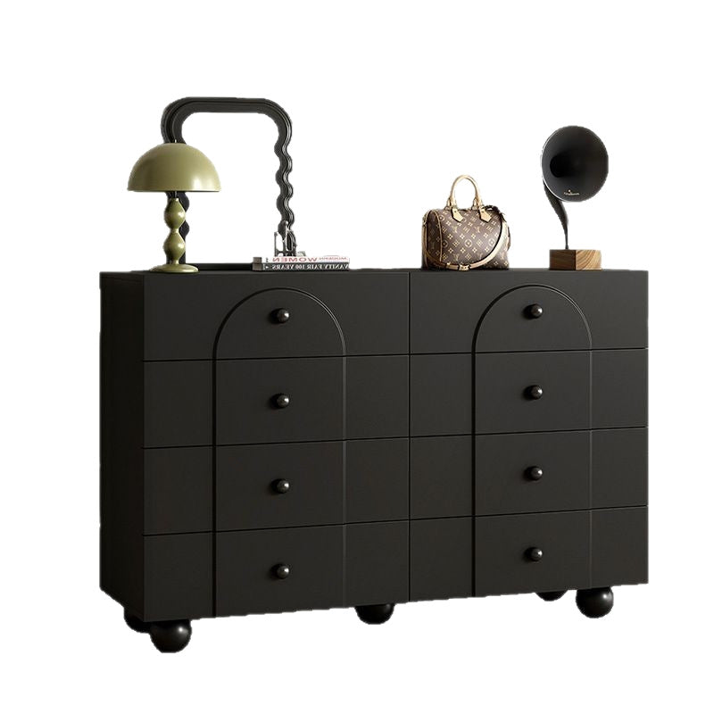 Solid wood bedroom nightstand with multiple drawers, storage cabinet, living room side table, small apartment rental unit organizer