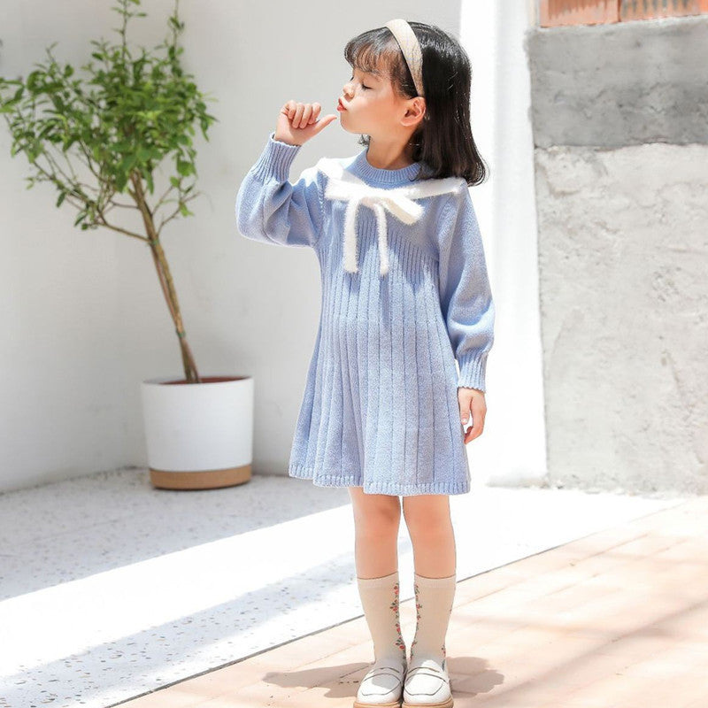 Girls' knitted sweater dress - spring/autumn new arrival - fresh & sweet princess style
