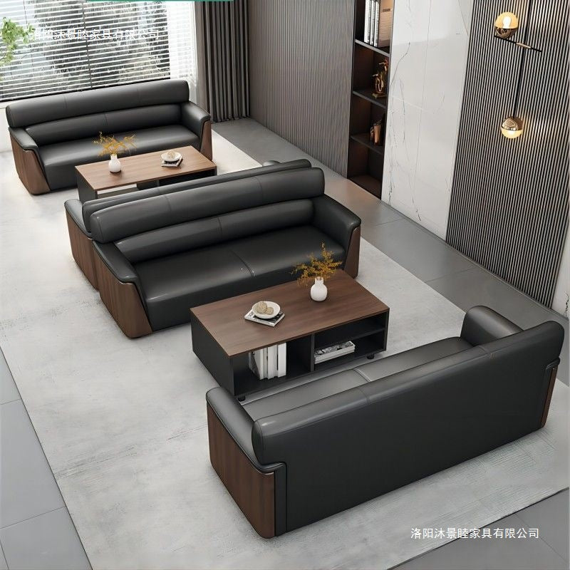 Office sofa business reception area meeting room simple modern light luxury three-seater sofa and coffee table set